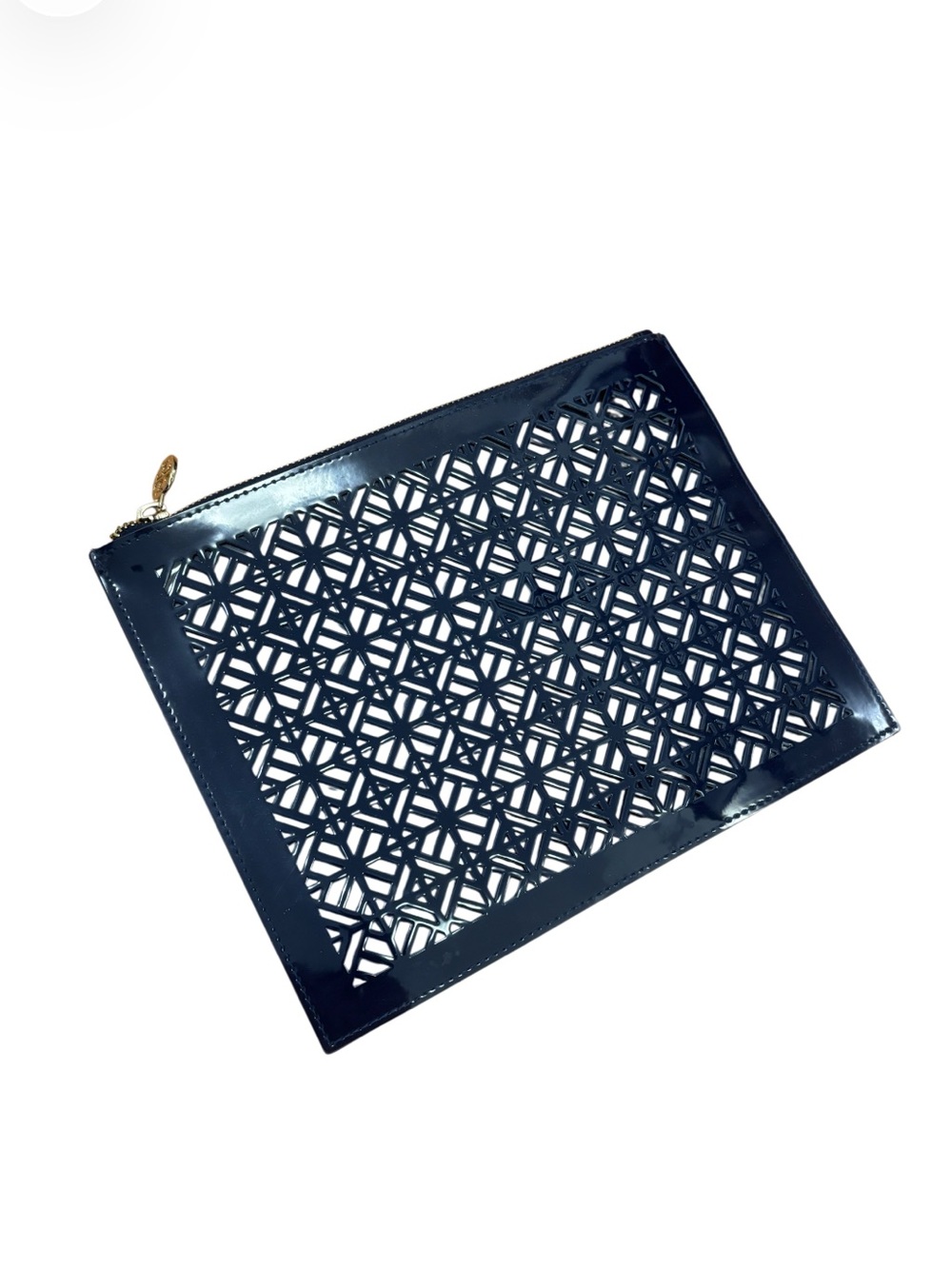 Tory Burch Laser Cut Blue Pouch Clutch Bag